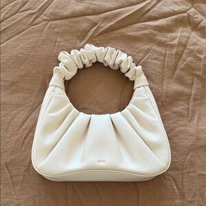 JW PEI White Ruched Shoulder Bag